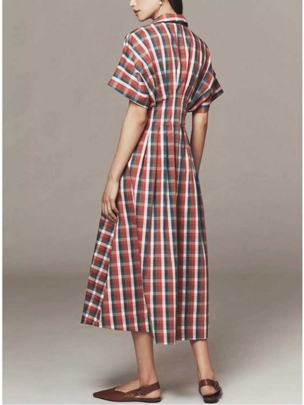 Anthropologie exquise tobie raspberry gingham dress - Picture 2 of 8